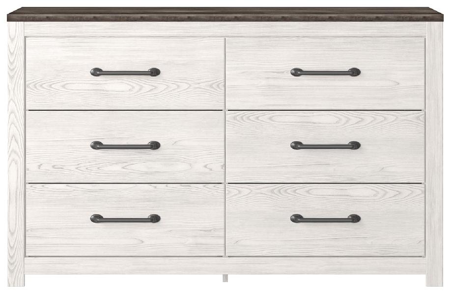 Image of Gerridan - Six Drawer Dresser - White / Gray