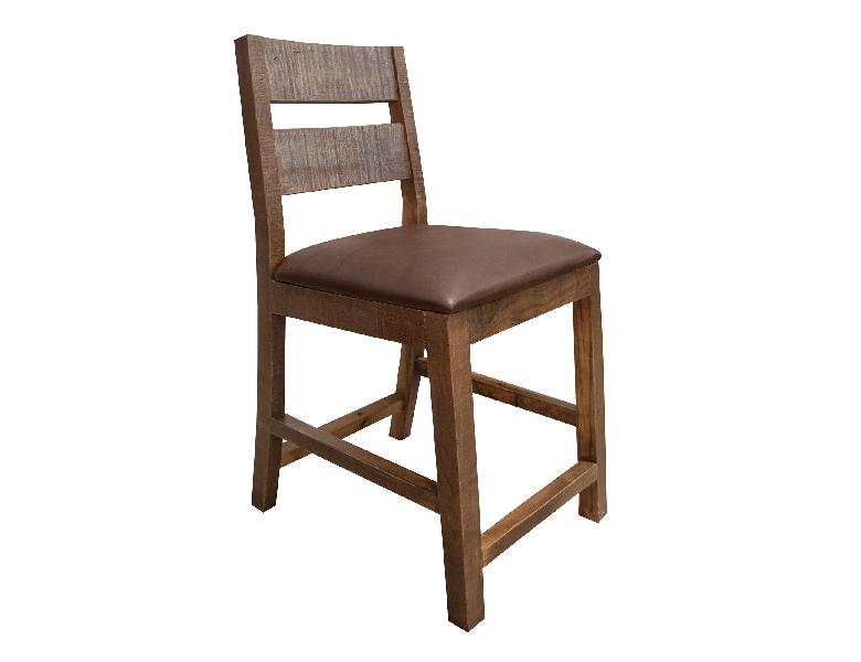 Image of Antique - Stool With Faux Leather (Set of 2) - Multicolor