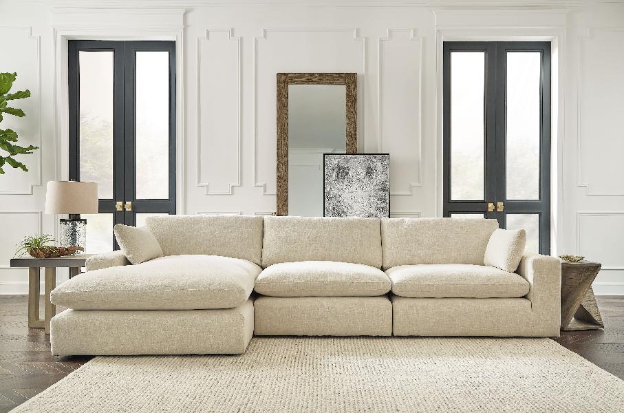 Image of Elyza - Left Arm Facing Corner Chaise 3 Pc Sectional - Linen