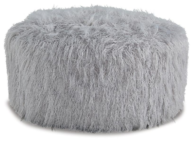 Image of Galice - Oversized Accent Ottoman - Light Gray