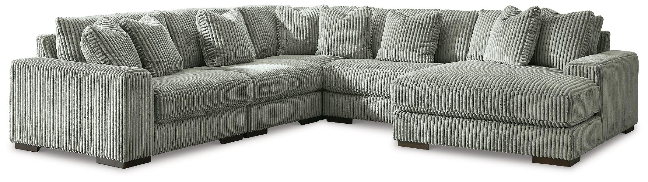 Image of Lindyn - Right Arm Facing Corner Chaise 5 Pc Sectional - Fog