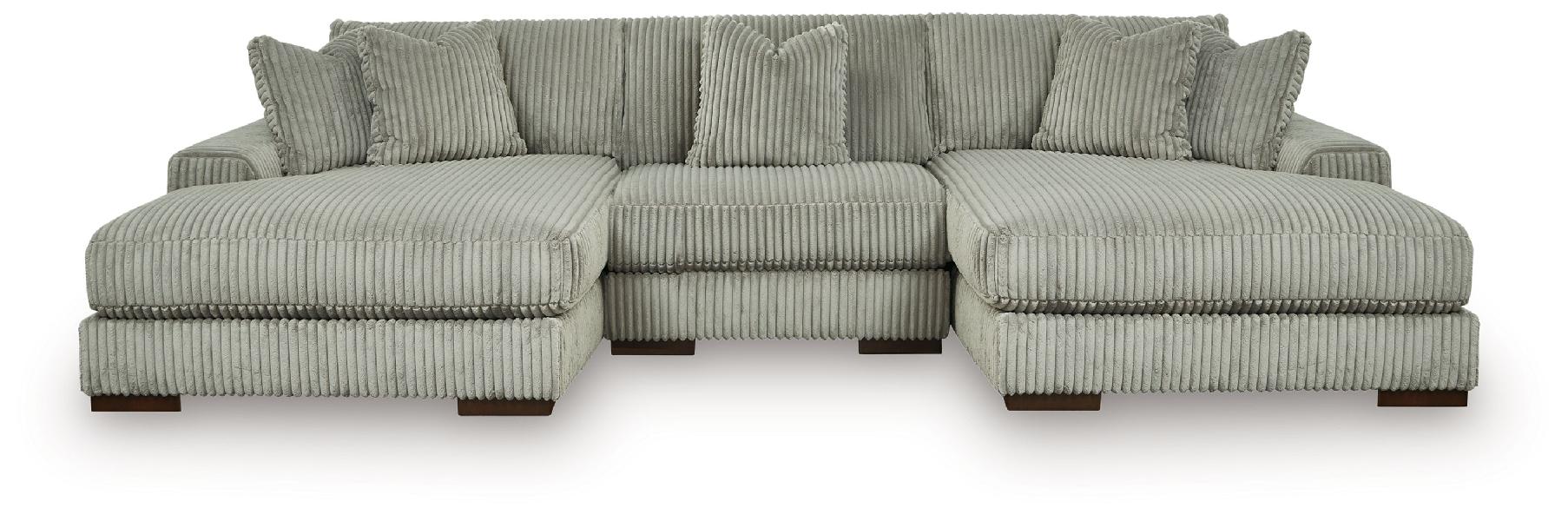 Image of Lindyn - 3-Piece Sectional With Double Chaises - Fog