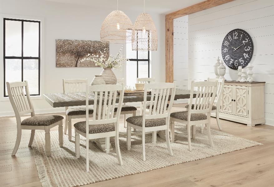 Image of Bolanburg - 11 Pc. - Dining Table, 8 Side Chairs, Sever - Brown / Beige