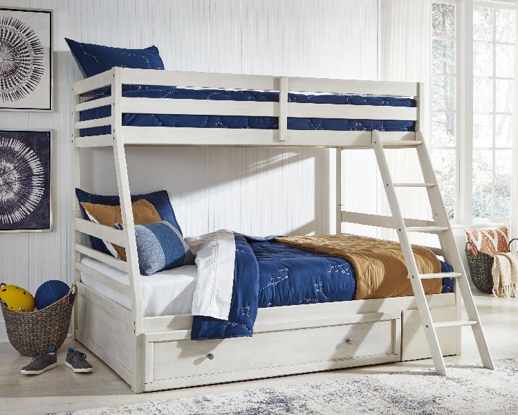 Image of Robbinsdale - Twin Over Full Bunk Bed With Storage - Antique White