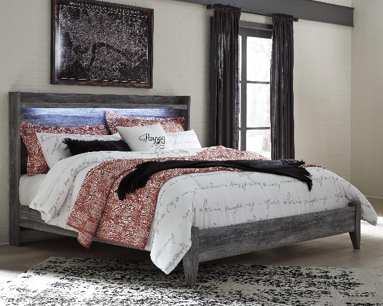 Image of Baystorm - King Panel Bed - Gray