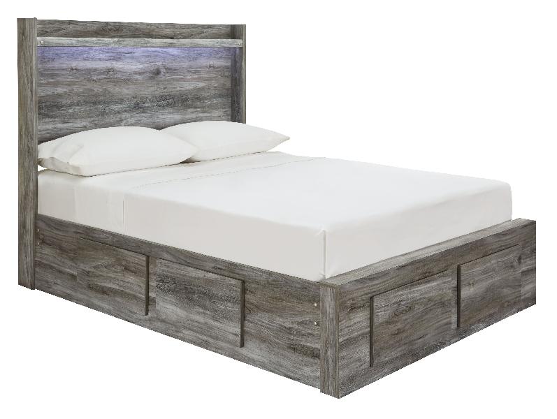 Image of Baystorm - Full Panel Bed with 6 Storage Drawers - Gray