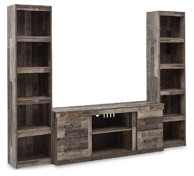 Image of Derekson - 3-Piece Entertainment Center - Multi Gray