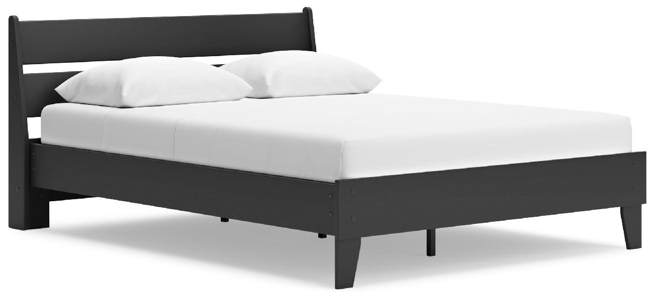 Image of Socalle - Queen Panel Platform Bed - Black