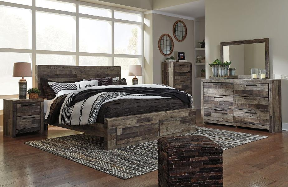 Image of Derekson - 8 Pc. - Dresser, Mirror, King Bed with 2 Storage Drawers, 2 Nightstands - Multi Gray