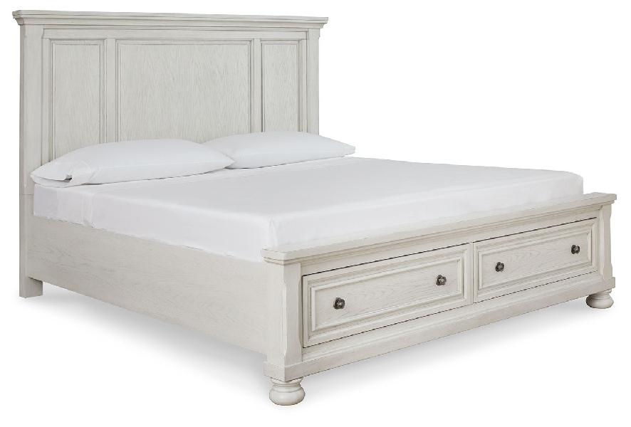 Image of Robbinsdale - King Panel Storage Bed - Antique White