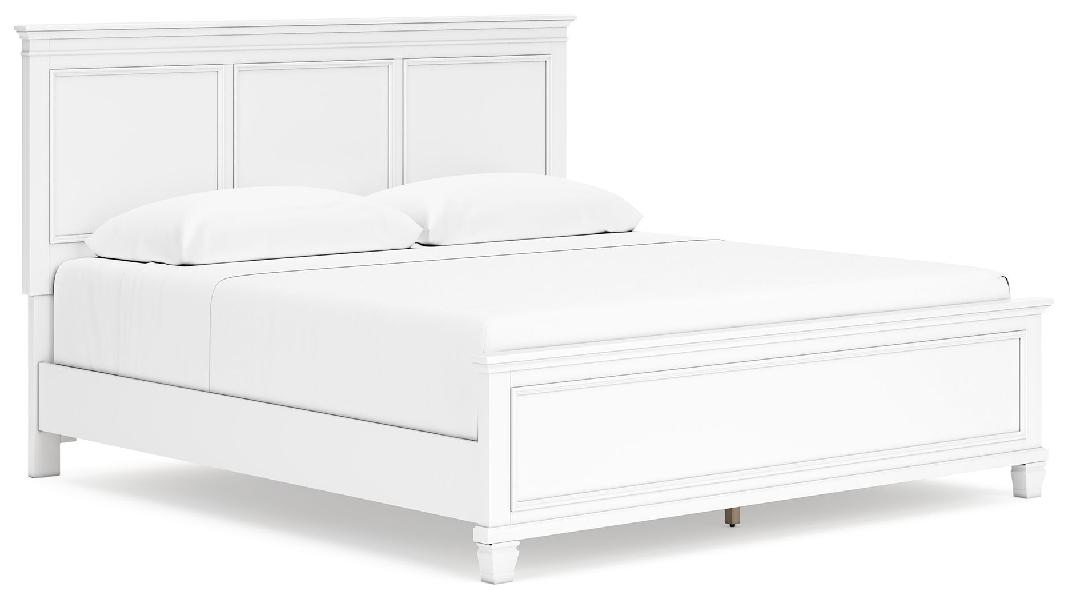 Image of Fortman - King Panel Bed - White