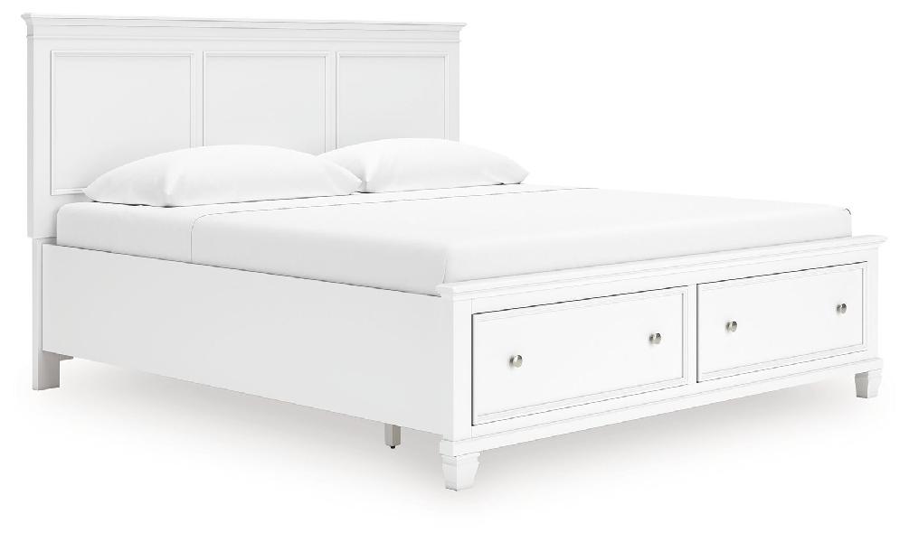 Image of Fortman - King Panel Storage Bed - White