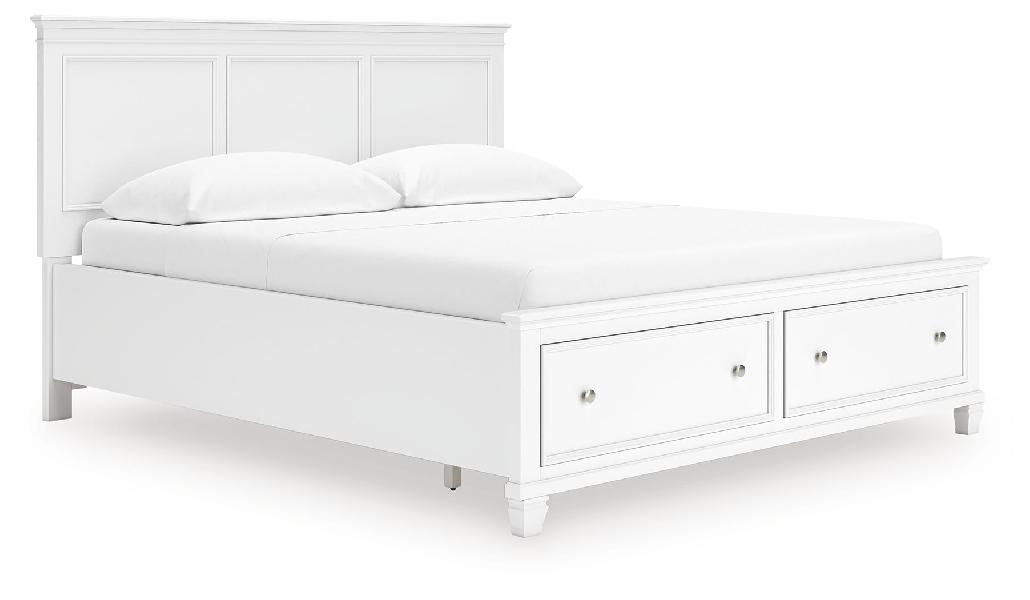 Image of Fortman - California King Panel Storage Bed - White