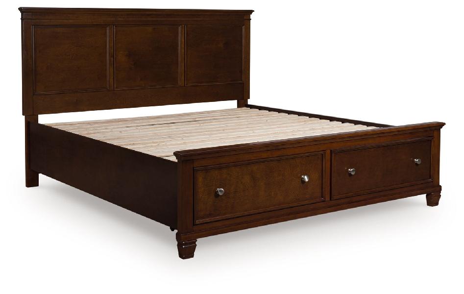 Image of Danabrin - California King Panel Storage Bed - Brown