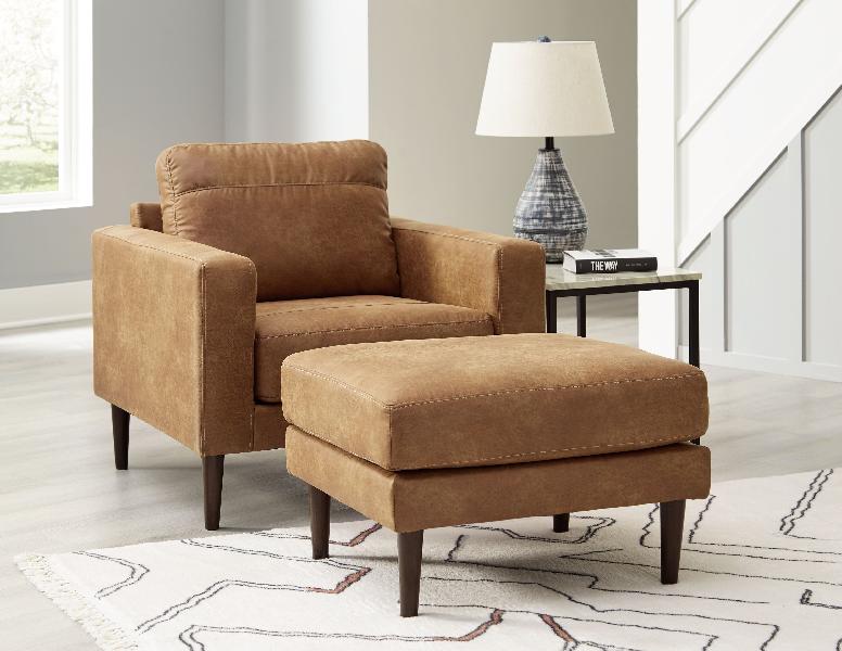 Image of Telora - 2 Pc. - Chair, Ottoman - Caramel
