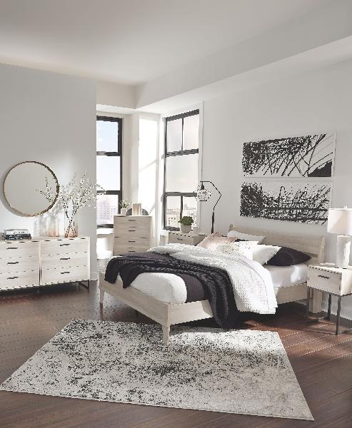Image of Socalle - 5 Pc. - Dresser, Queen Panel Platform Bed, 2 Nightstands - Natural