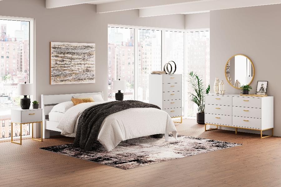 Image of Socalle - 3 Pc. - Dresser, Queen Panel Platform Bed - Two-Tone