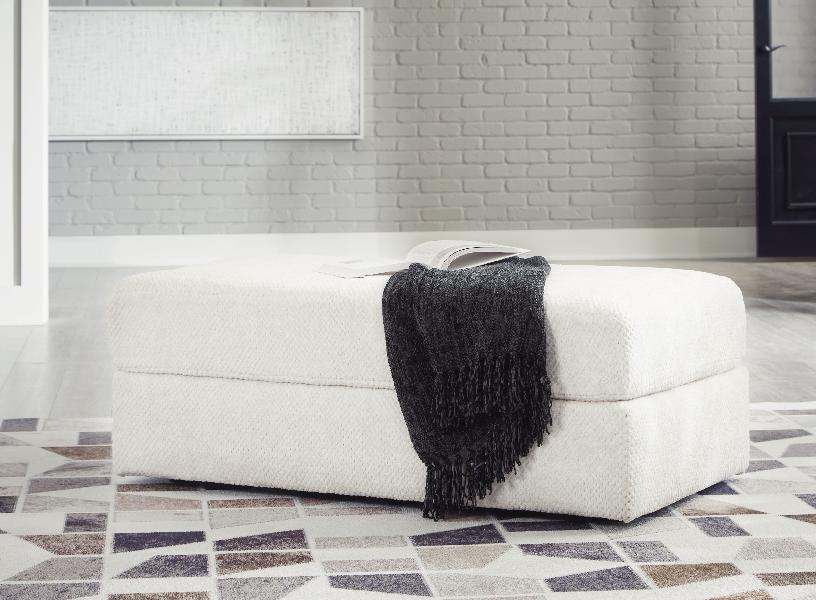 Image of Karinne - Oversized Accent Ottoman - Linen