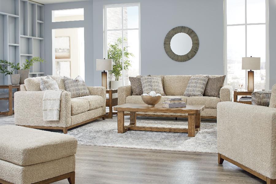 Image of Parklynn - 4 Pc. - Sofa, Loveseat, Chair And A Half, Ottoman - Desert