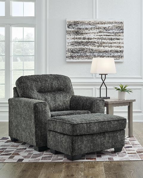 Image of Lonoke - 2 Pc. - Chair And A Half, Ottoman - Gunmetal