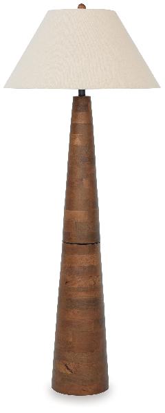 Image of Danset - Wood Floor Lamp - Brown