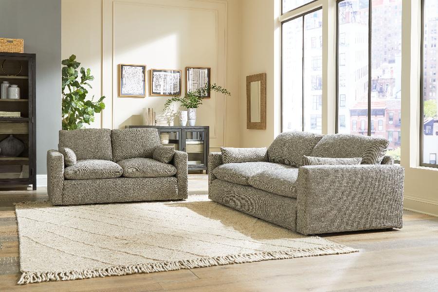 Image of Dramatic - 2 Pc. - Sofa, Loveseat - Granite