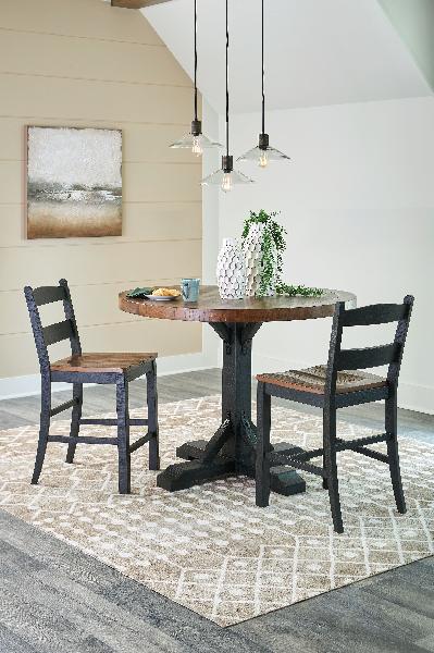 Image of Valebeck - 4 Pc. - Counter Height Dining Table, 2 Barstools - Multi