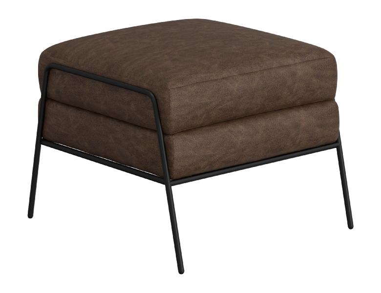 Image of Tyne - Square Comfort Ottoman - Chocolate Brown