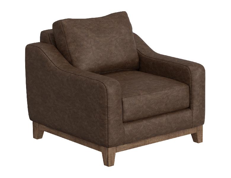 Image of Olivo - PU Comfort Arm Chair - Chocolate Brown