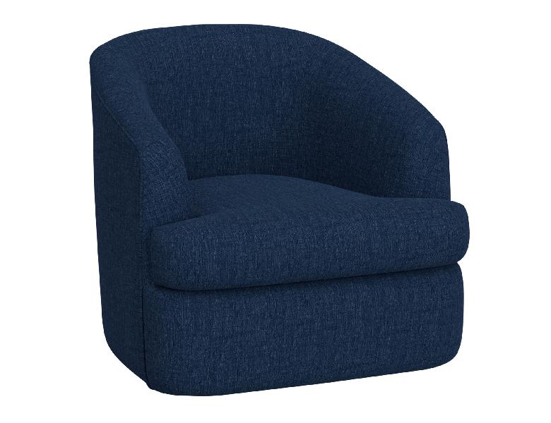Image of Tumbi - Swivel Accent Chair - Midnight Blue