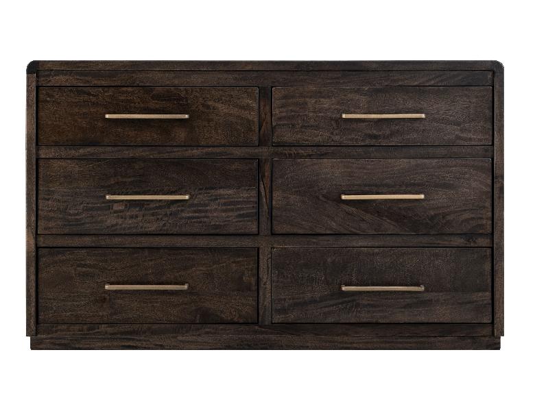 Image of Mezquite - Dresser With 6 Drawers - Dark Brown