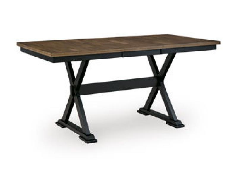 Image of Wildenauer - Dining Room Counter Butterfly Extension Table - Brown / Black
