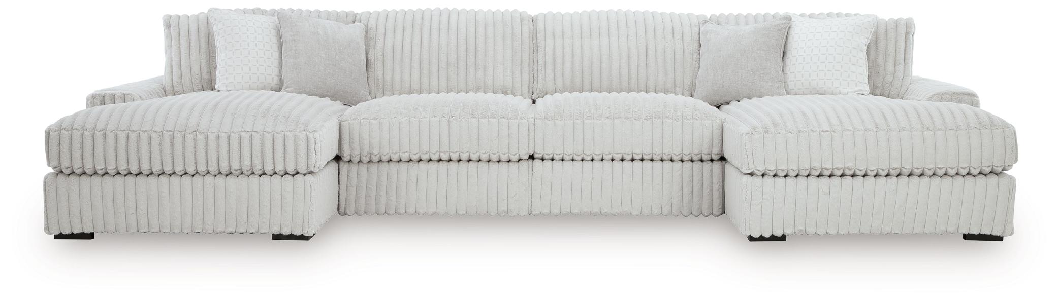 Image of Stupendous - 4-Piece Sectional With Double Chaise - Alloy