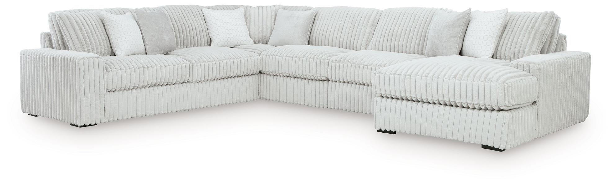 Image of Stupendous - 5-Piece Sectional With RAF Corner Chaise - Alloy