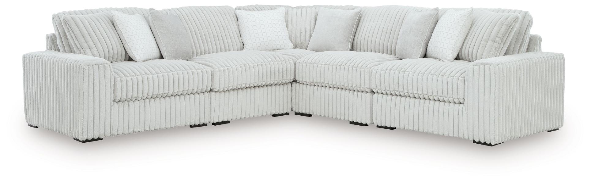 Image of Stupendous - 5-Piece Sectional With LAF / RAF Corner Chairs - Alloy