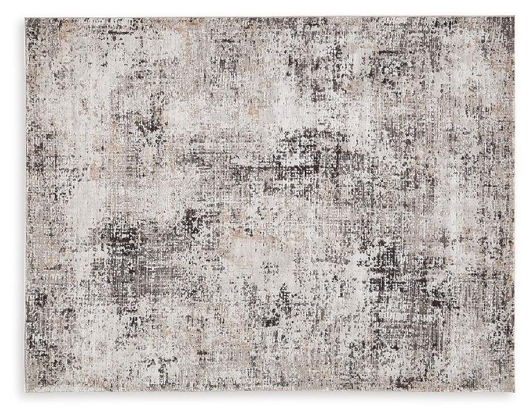 Image of Elaning - 5' x 7' Rug - Black / Gray / Cream