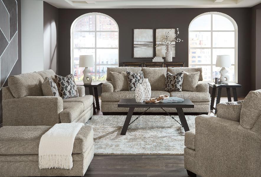 Image of Stonemeade - 4 Pc. - Sofa, Loveseat, Chair And A Half, Ottoman - Taupe
