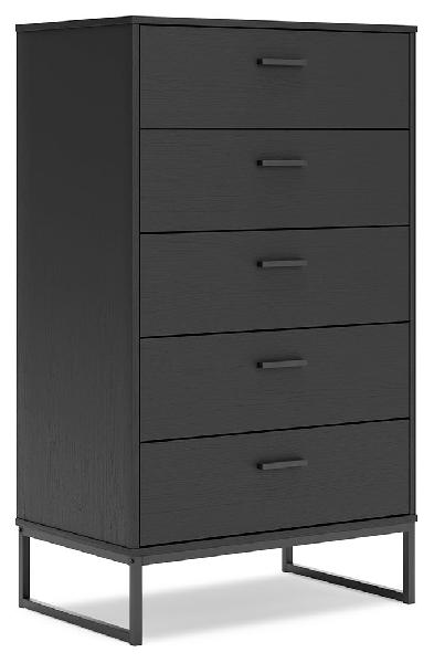 Image of Socalle - Five Drawer Chest - Black