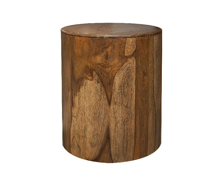 Image of Balam - Chairside Table - Almond / Barrel Brown
