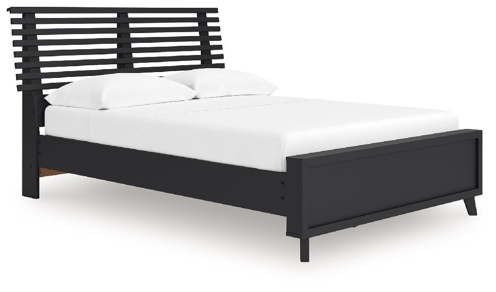 Image of Danziar - Full Slat Panel Bed - Black
