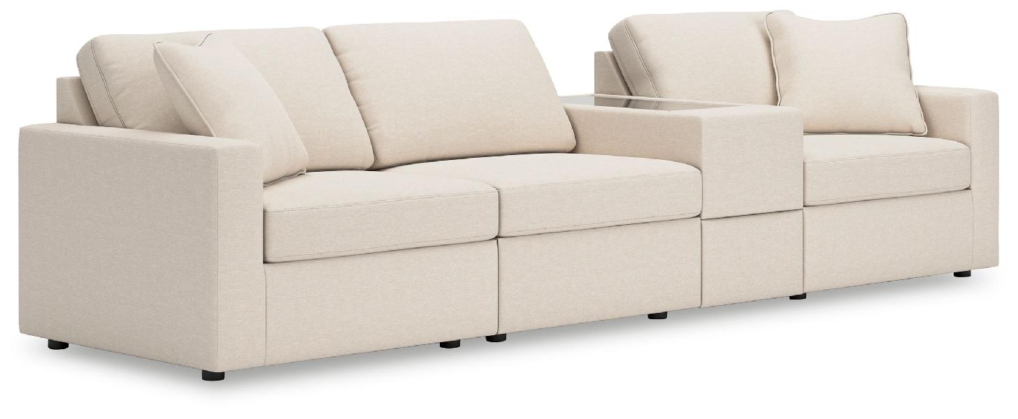 Image of Modmax - 4-Piece Sectional With Storage Console - Oyster
