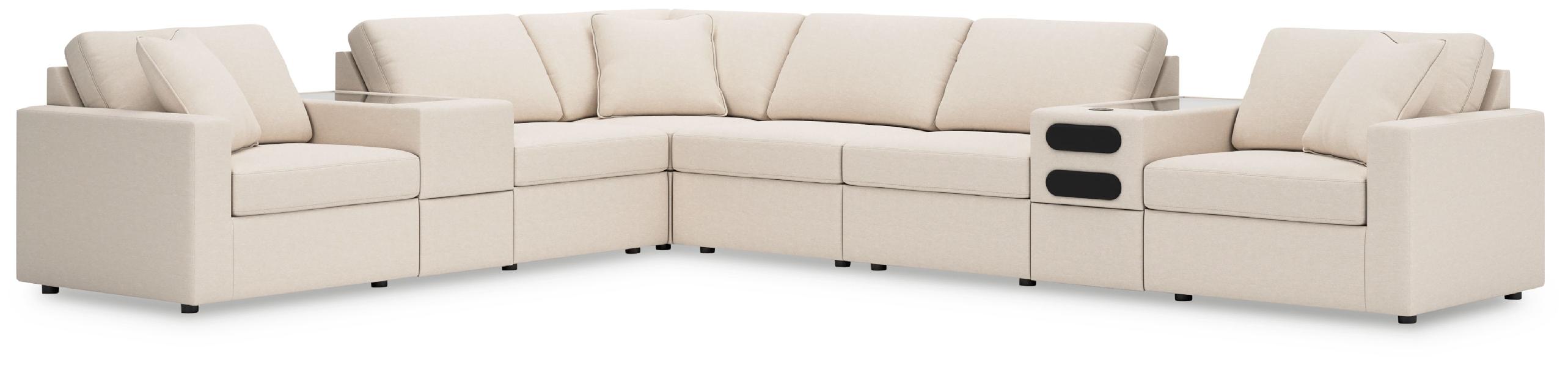 Image of Modmax - 8-Piece Sectional With Audio And Storage Consoles - Oyster