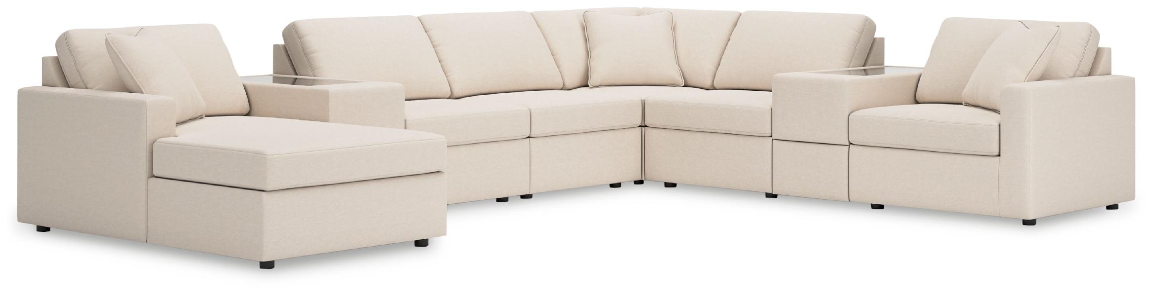 Image of Modmax - 8-Piece Sectional With Laf Corner Chaise And Storage Consoles - Oyster