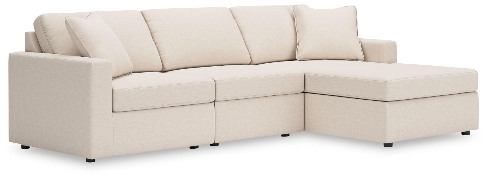Image of Modmax - 3-Piece Sectional With Raf Corner Chaise - Oyster