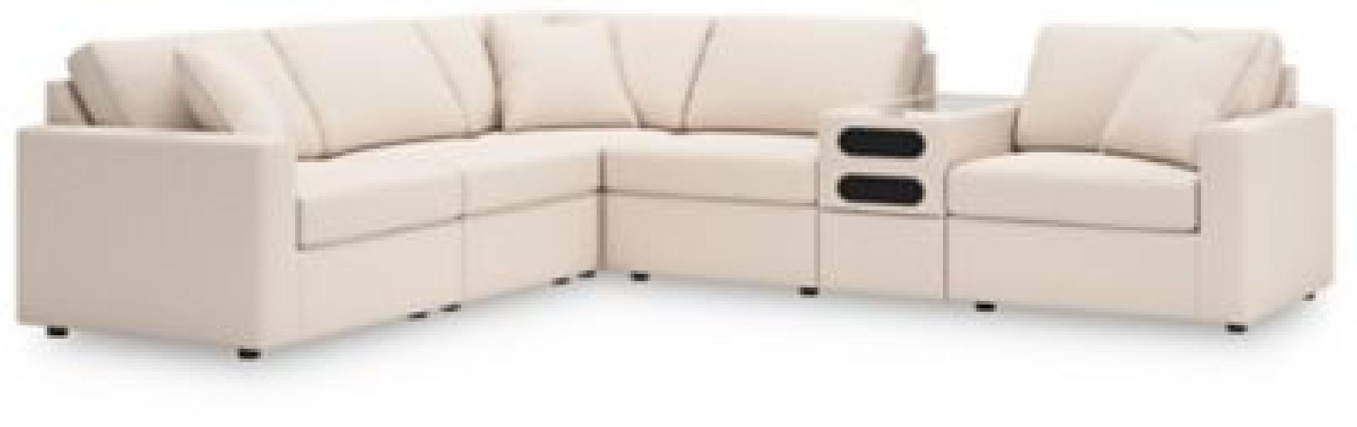 Image of Modmax - 6-Piece Sectional With Audio Console - Oyster