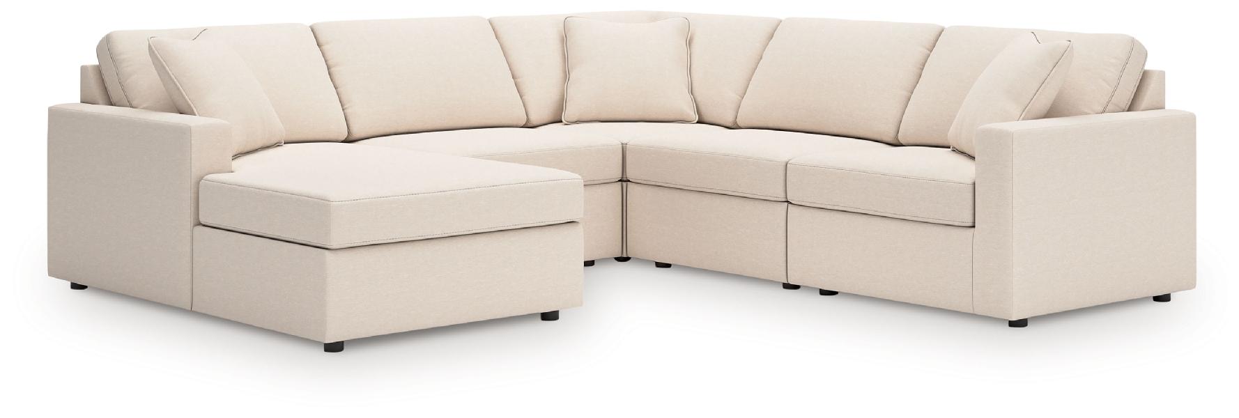 Image of Modmax - 5-Piece Sectional With Laf Corner Chaise, With Raf Corner Chair - Oyster