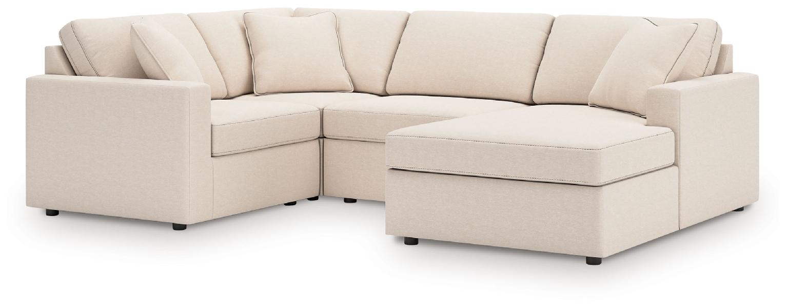 Image of Modmax - 4-Piece Sectional With Raf Corner Chaise, With Laf Corner Chair - Oyster