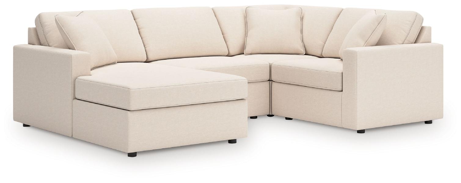 Image of Modmax - 4-Piece Sectional With Laf Corner Chaise, With Raf Corner Chair - Oyster