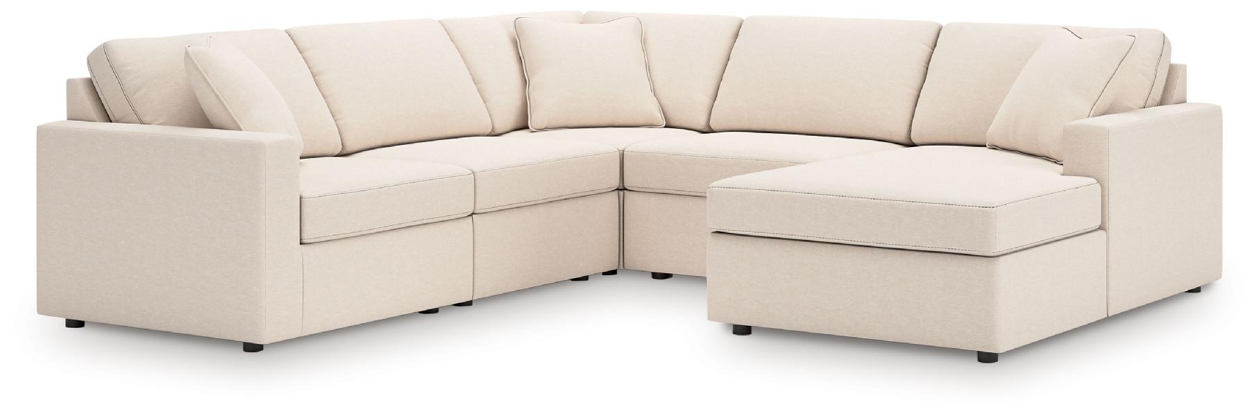 Image of Modmax - 5-Piece Sectional With Raf Corner Chaise, With Laf Corner Chair - Oyster