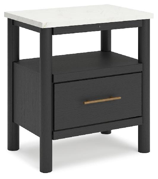 Image of Cadmori - One Drawer Night Stand - Black / White
